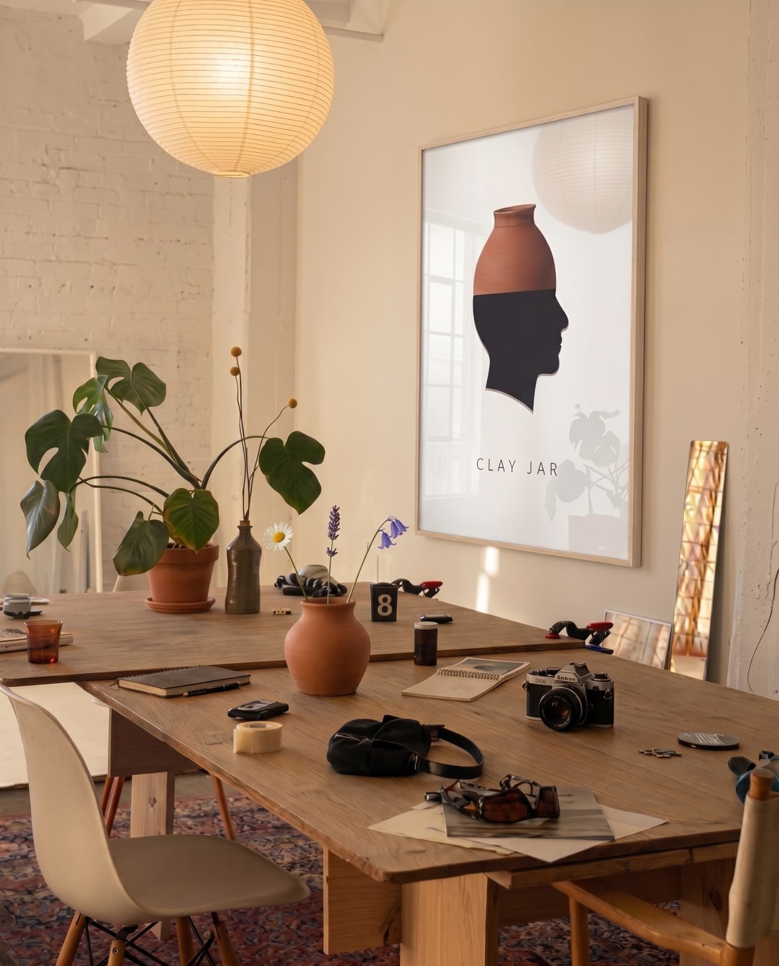CLAY JAR — in a room
